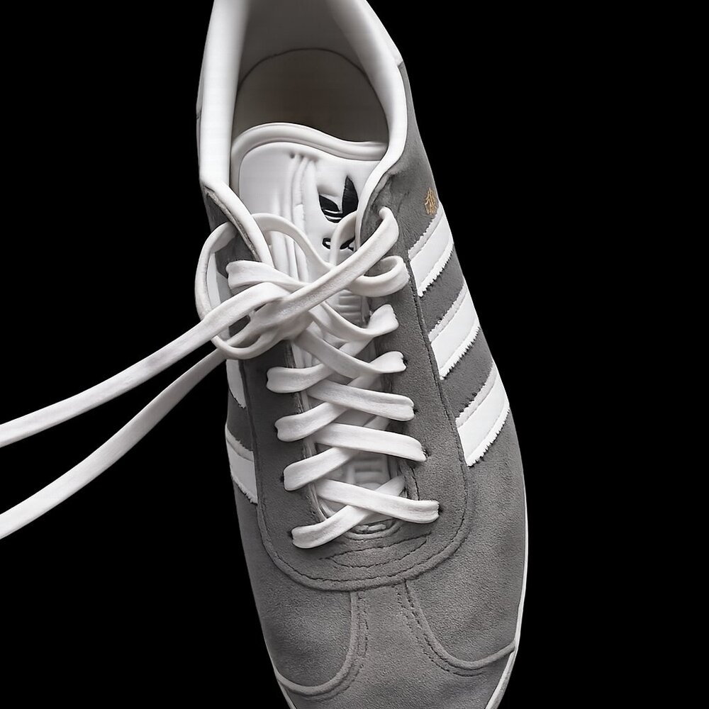 adidas Women's Gray and White Gazelle Sneakers - Picture 4 of 4